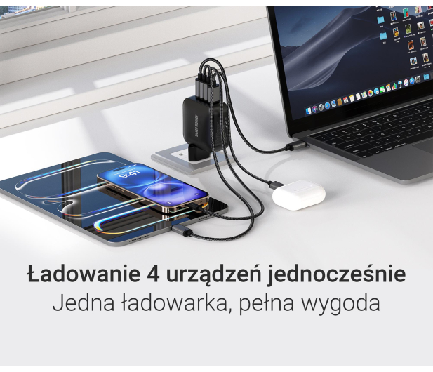 Silver Monkey Ładowarka GaN Smart Quadro 100W PD Czarna - 1417253 - zdjęcie 2